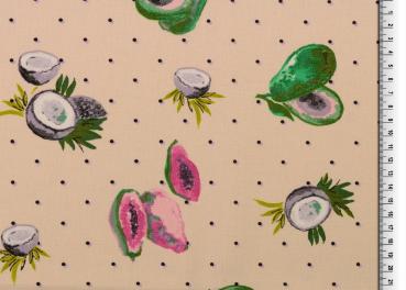 Canvas bedruckt Kokosnuss und Papaya
